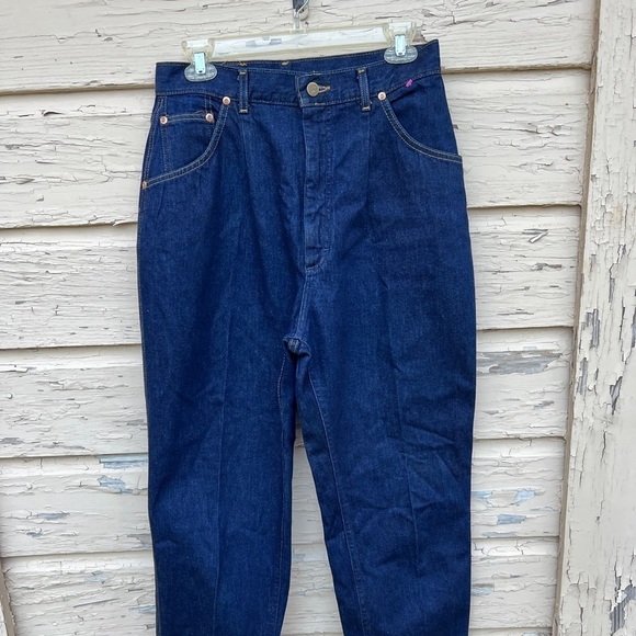 Vintage Rare Dark Wash Lee Riders 80s High Waisted Mom Jeans Size 14 Retro Tall - Picture 1 of 9